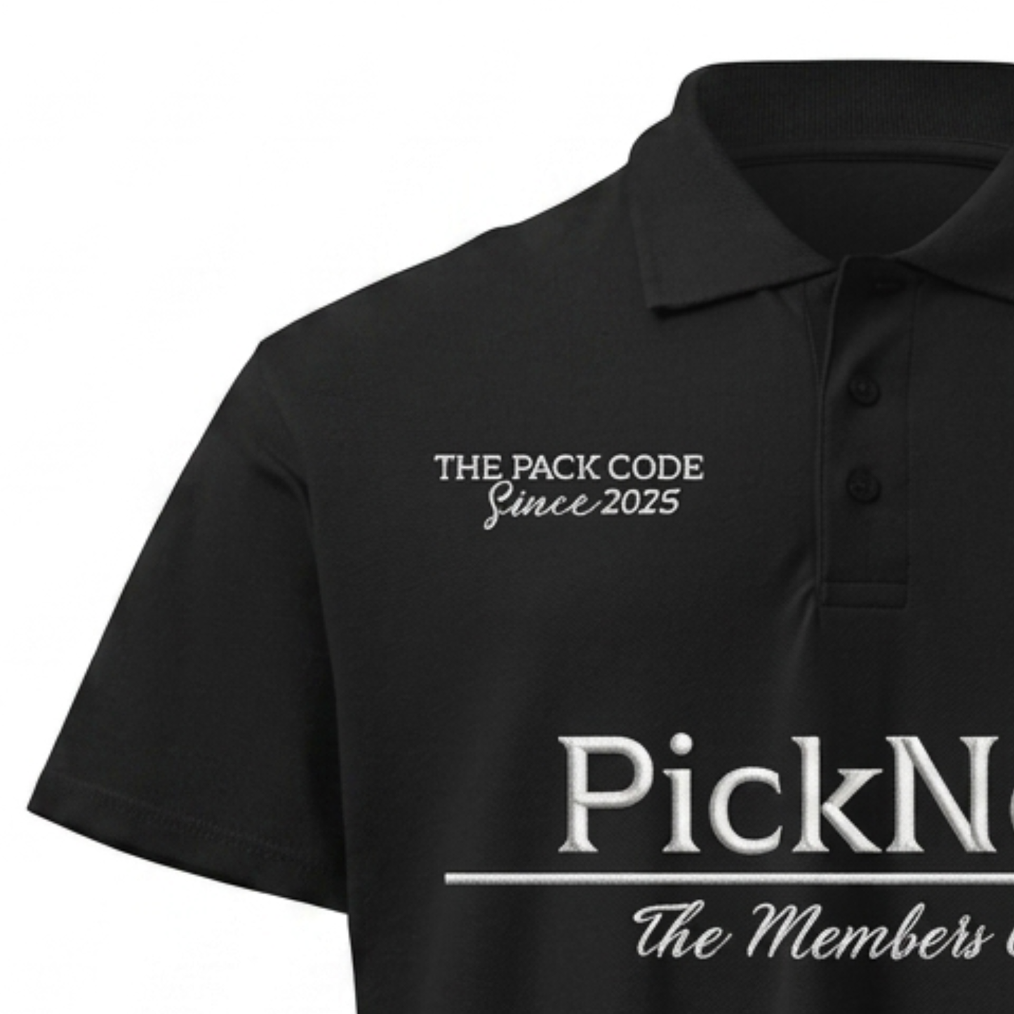 Camiseta Polo Negra "MEMBERS CLUB"