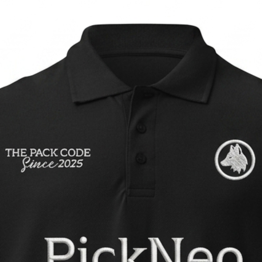 Camiseta Polo Negra "MEMBERS CLUB"