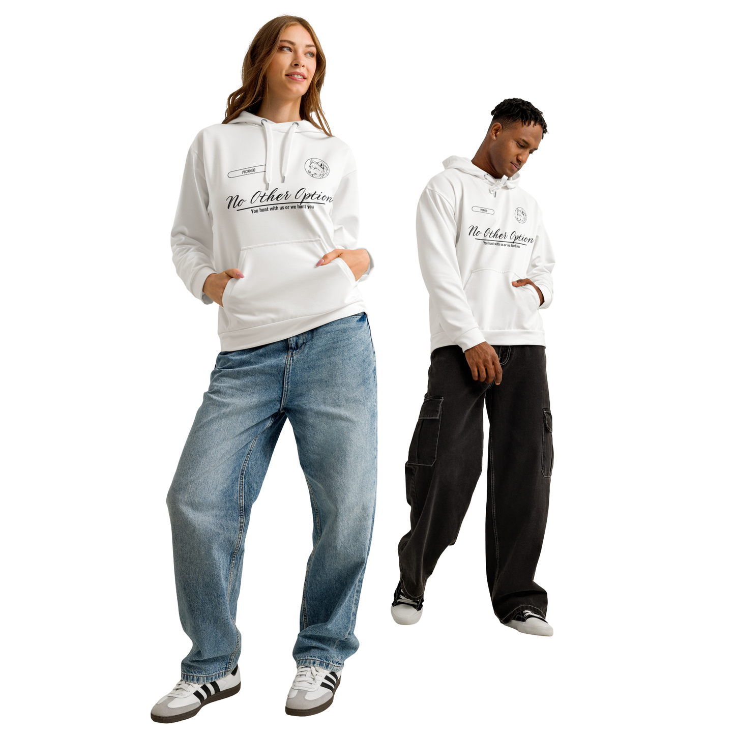 Hoodie Blanco "NOOPTION" (420g)