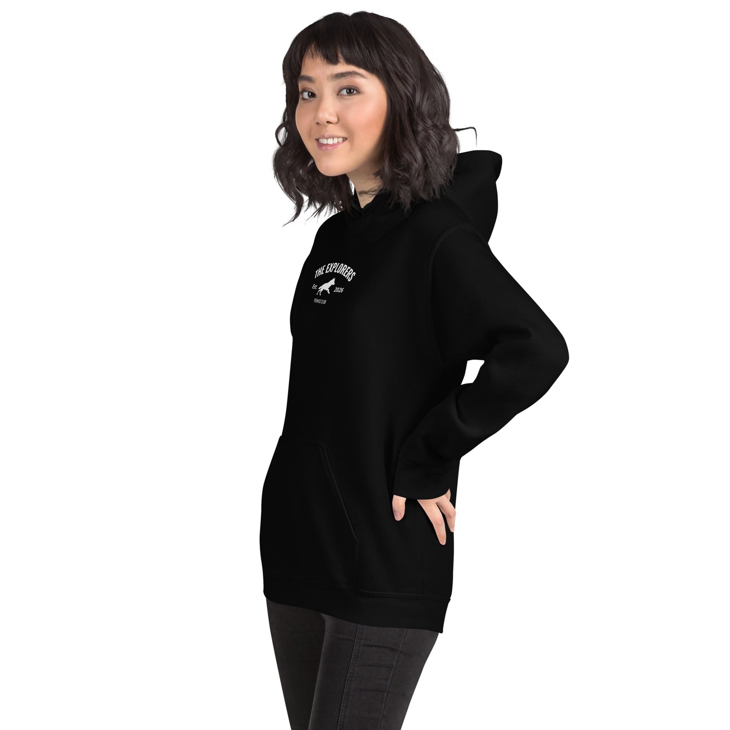 Hoodie Negro "EXPLORERS" (420g)