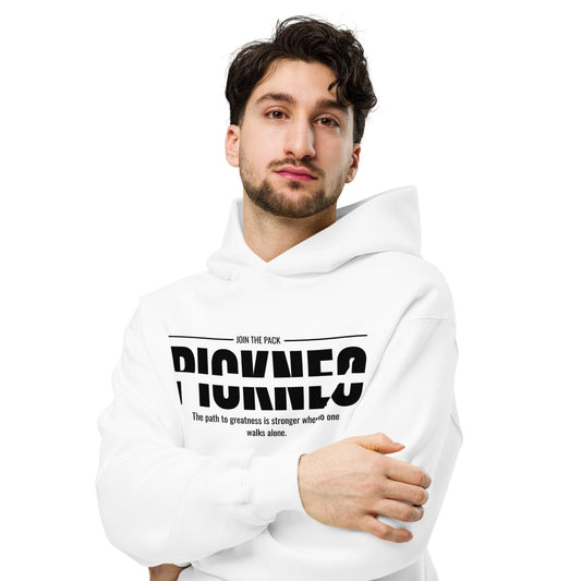 Hoodie Blanco "WALKS ALONE" (420g)