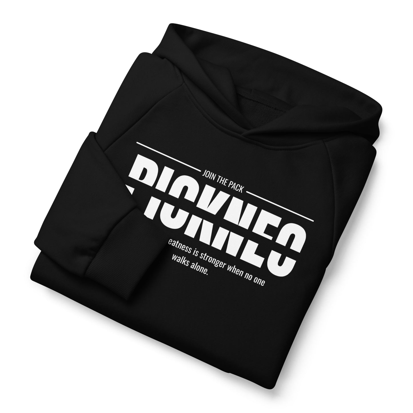 Hoodie Negro "WALKS ALONE" (420g)