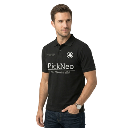 Camiseta Polo Negra "MEMBERS CLUB"