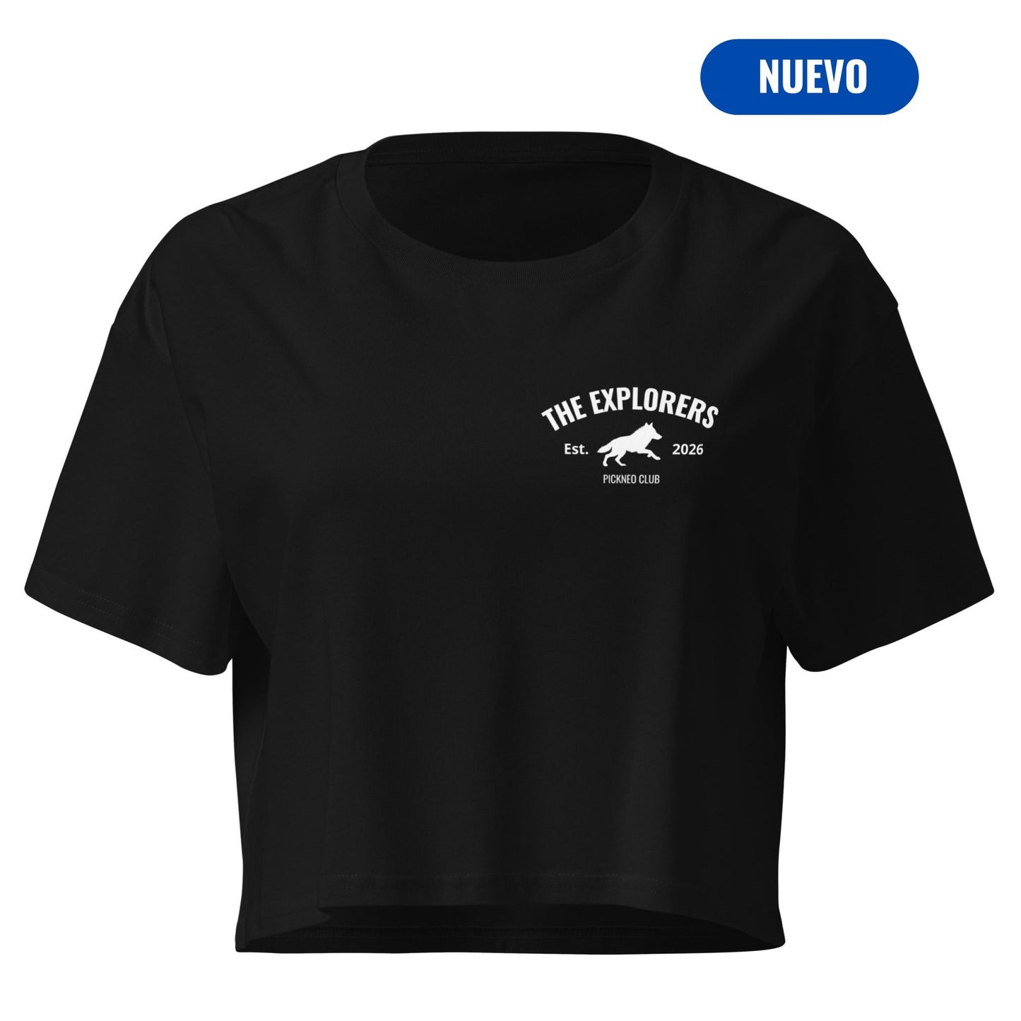 Crop Top Negro "EXPLORERS" (165g)