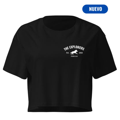 Crop Top Negro "EXPLORERS" (165g)