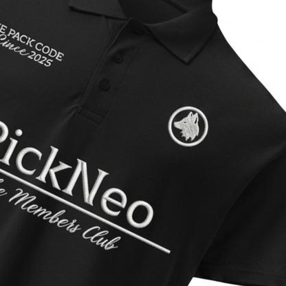 Camiseta Polo Negra "MEMBERS CLUB"
