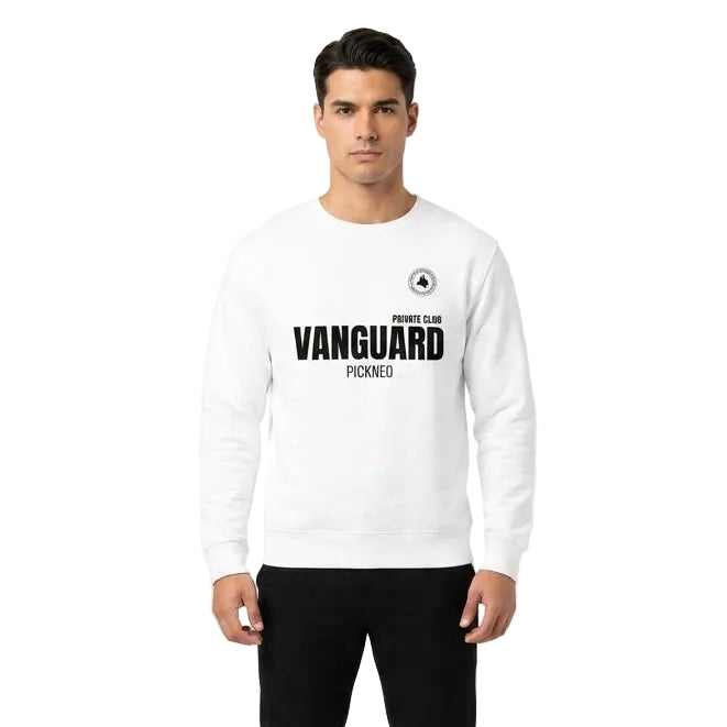 Sudadera Blanca "VANGUARD" (420g) Unisex
