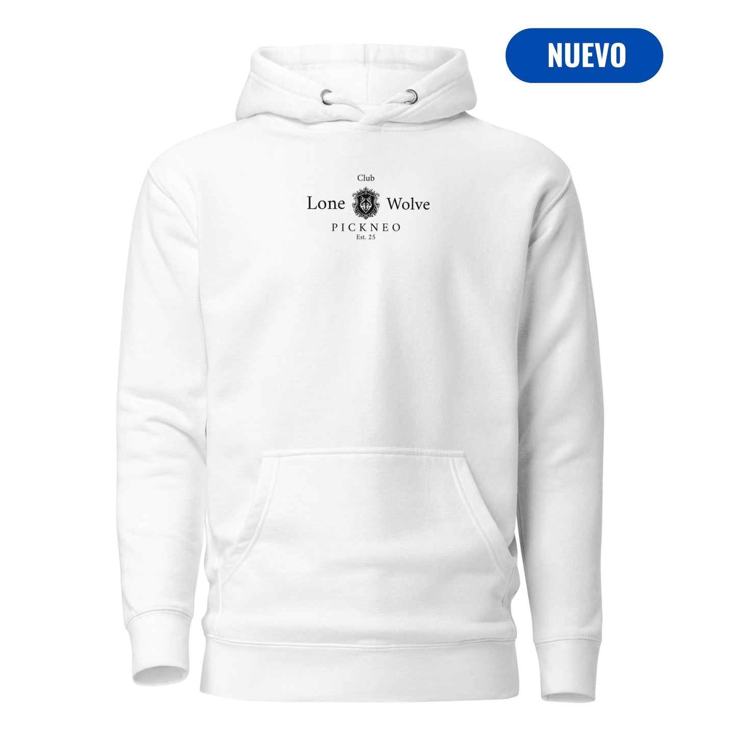 Hoodie Blanco "LONE WOLVE" Unisex (420g)