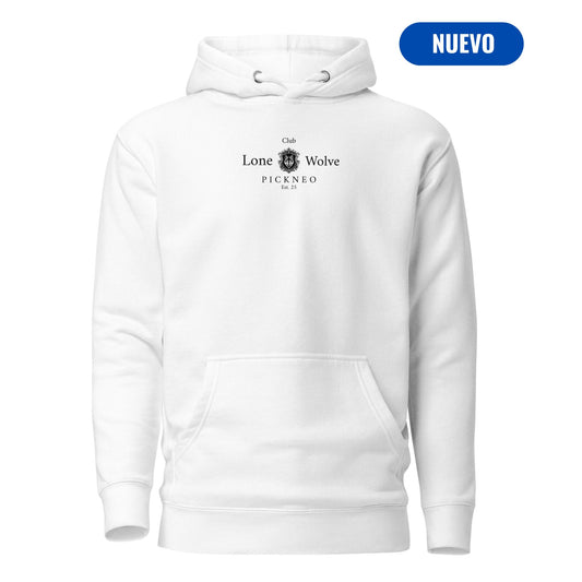 Hoodie Blanco "LONE WOLVE" (420g)