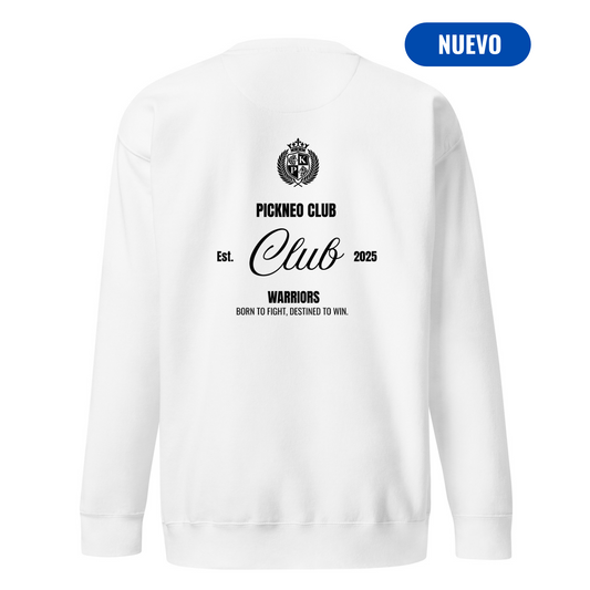 Sudadera Blanca "WARRIORS" (420g) Unisex