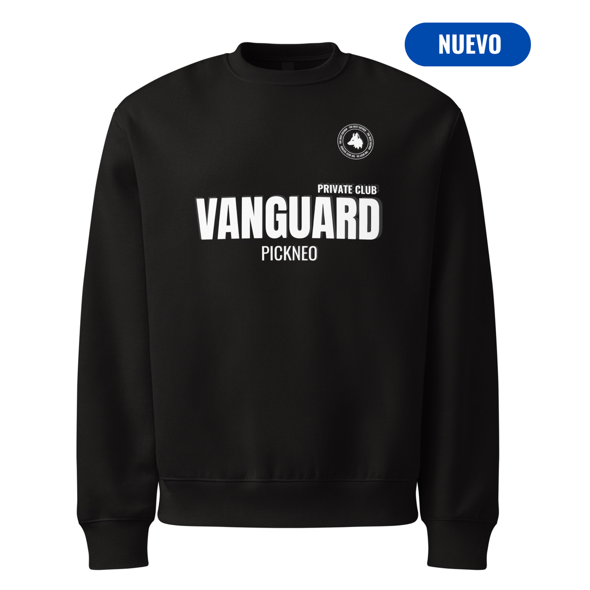 Sudadera Negra "VANGUARD" (420g) Unisex