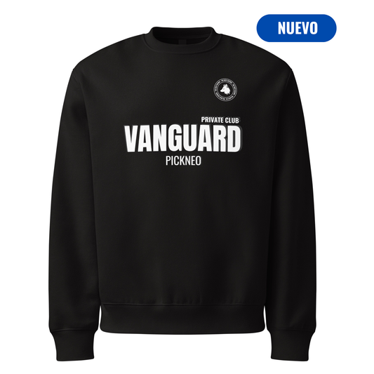 Sudadera Negra "VANGUARD" (420g) Unisex