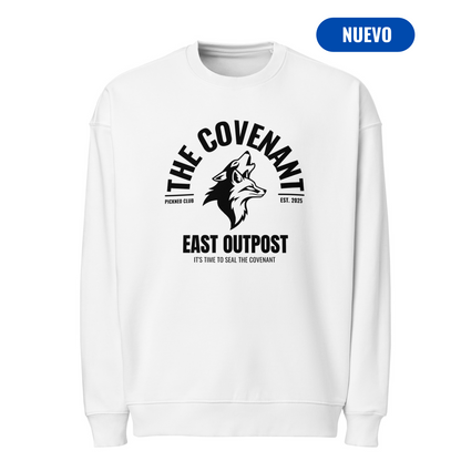 Sudadera Blanca "THE COVENANT" (420g) Unisex