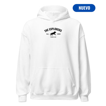 Hoodie Blanco "EXPLORERS" (420g)