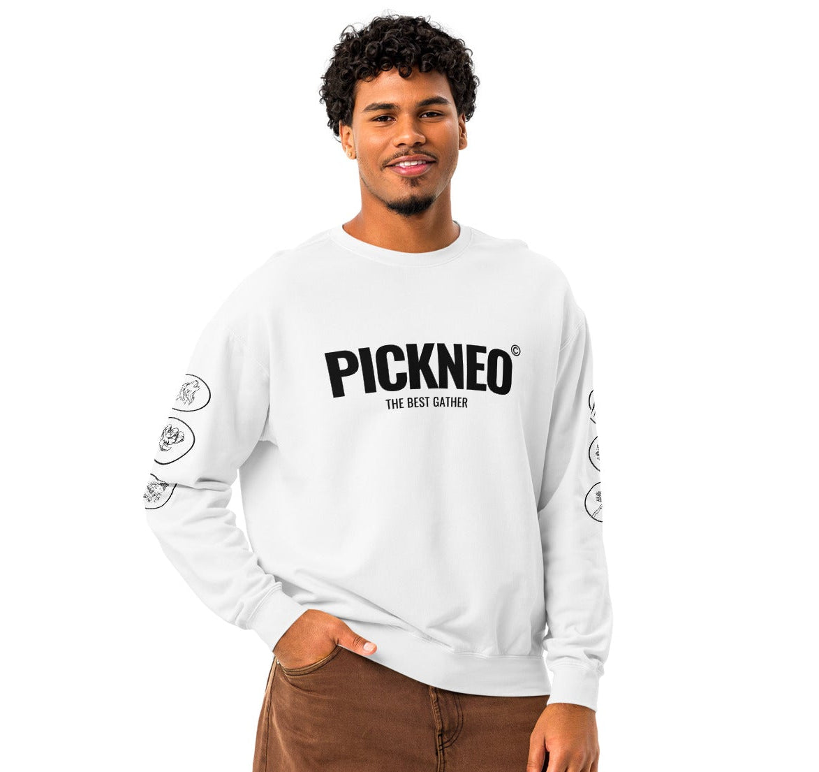 Sudadera Blanca "BEST GATHER" (420g) Unisex