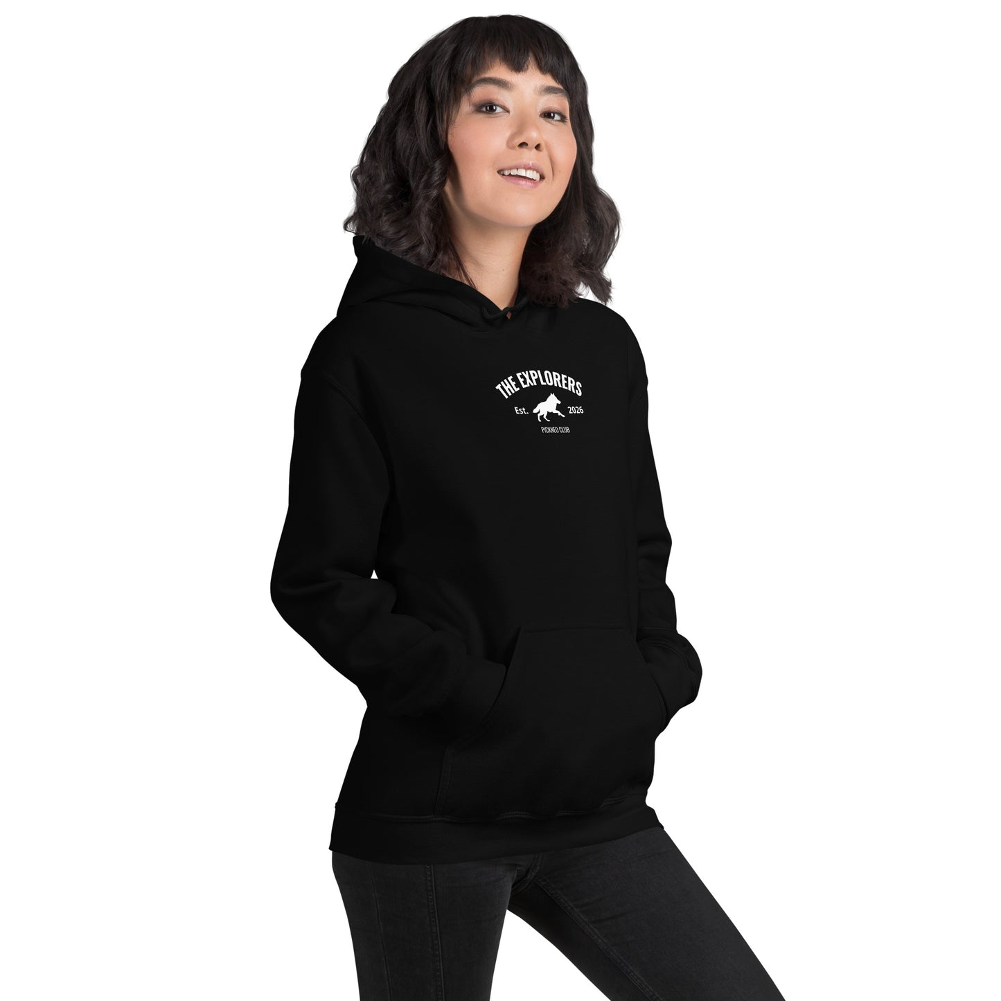 Hoodie Negro "EXPLORERS" (420g)