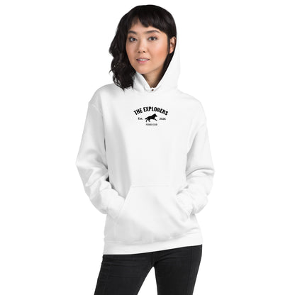 Hoodie Blanco "EXPLORERS" (420g)