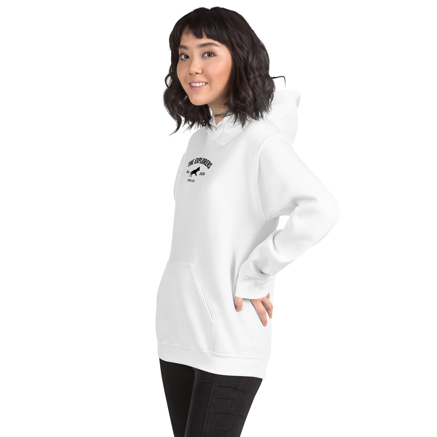 Hoodie Blanco "EXPLORERS" (420g)