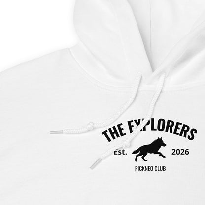Hoodie Blanco "EXPLORERS" (420g)