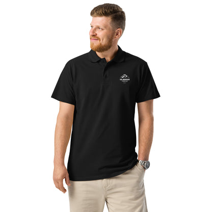 Camiseta Polo Negra "MOUNTAIN" Unisex