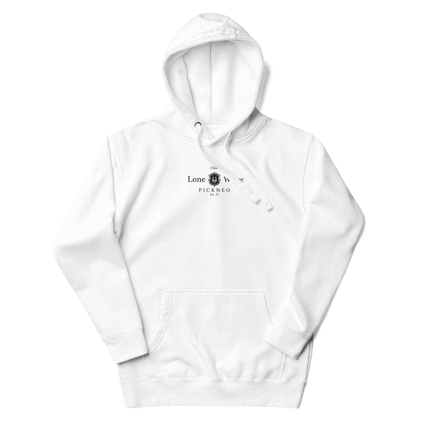 Hoodie Blanco "LONE WOLVE" Unisex (420g)