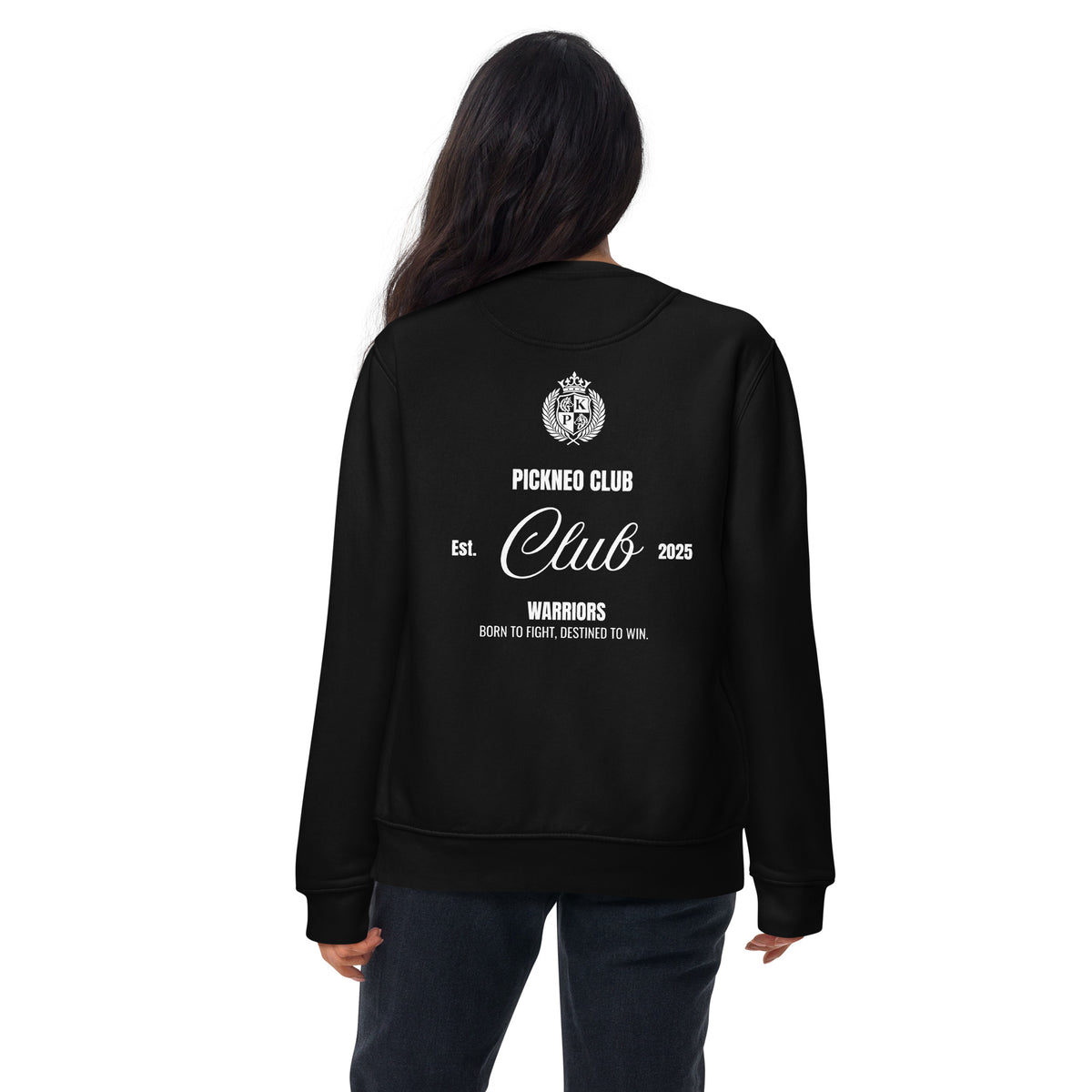 Sudadera Negra "WARRIORS" (420g) Unisex