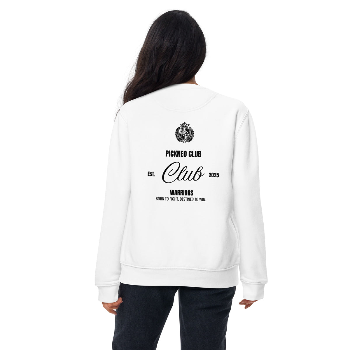 Sudadera Blanca "WARRIORS" (420g) Unisex