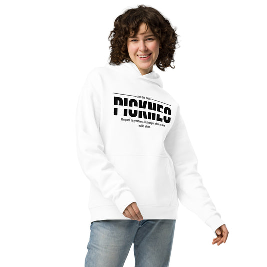 Hoodie Blanco "WALKS ALONE" (420g)