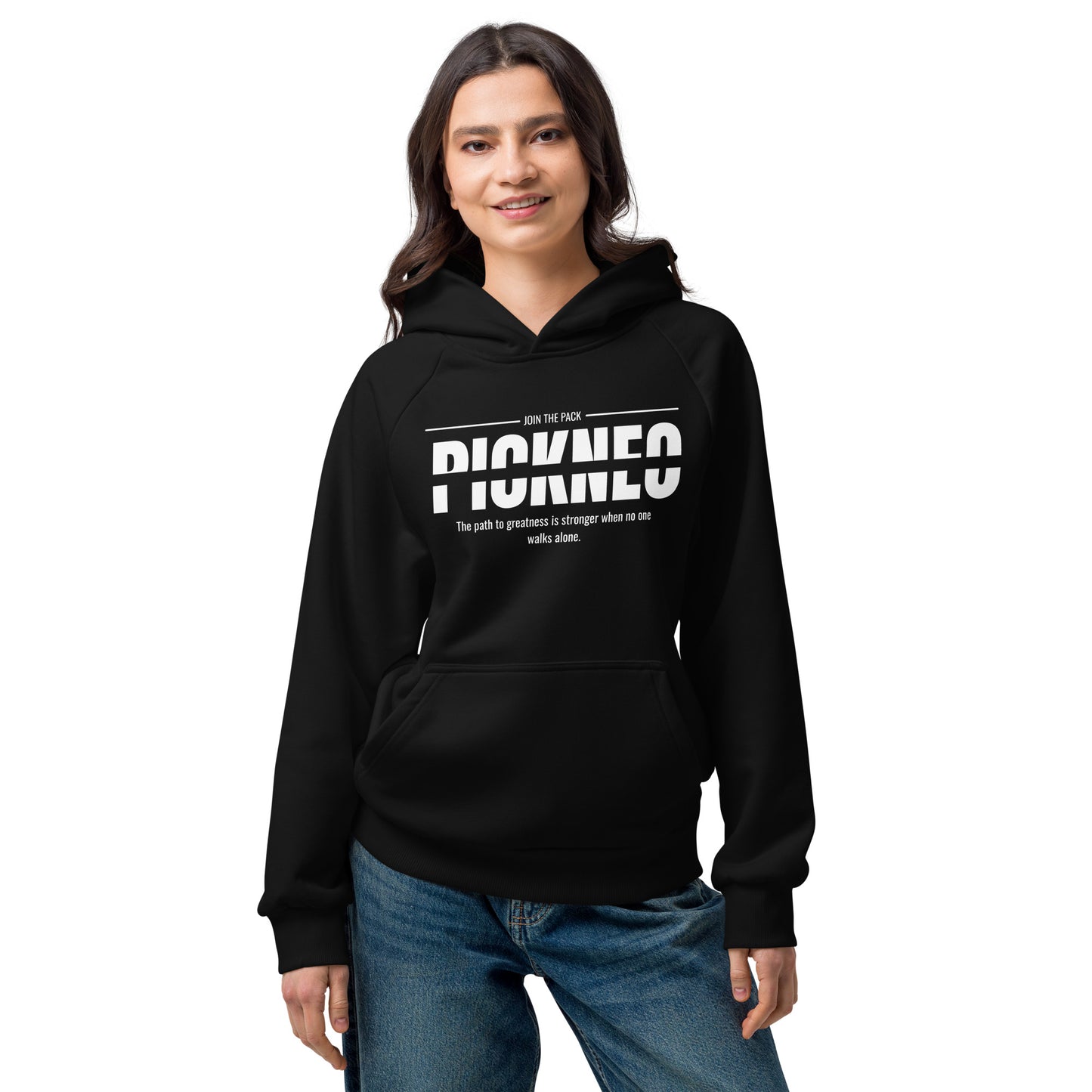 Hoodie Negro "WALKS ALONE" (420g)