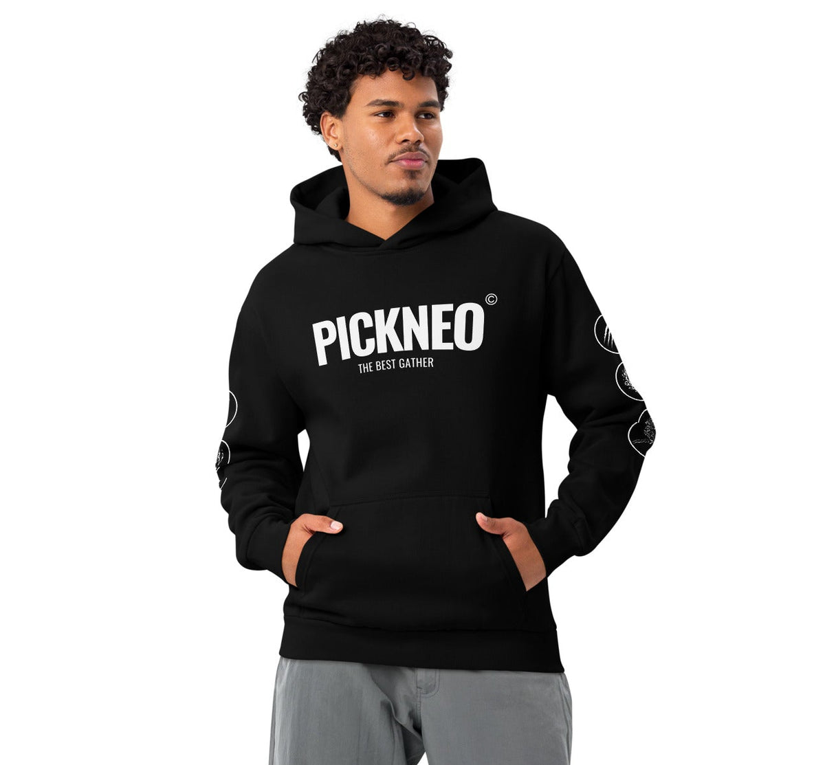 Hoodie Negro "BEST GATHER" Unisex (420g)