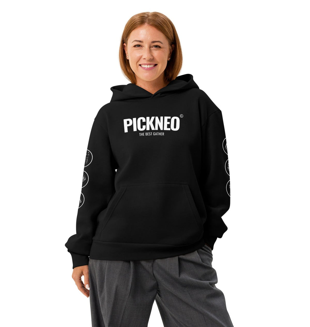 Hoodie Negro "BEST GATHER" Unisex (420g)
