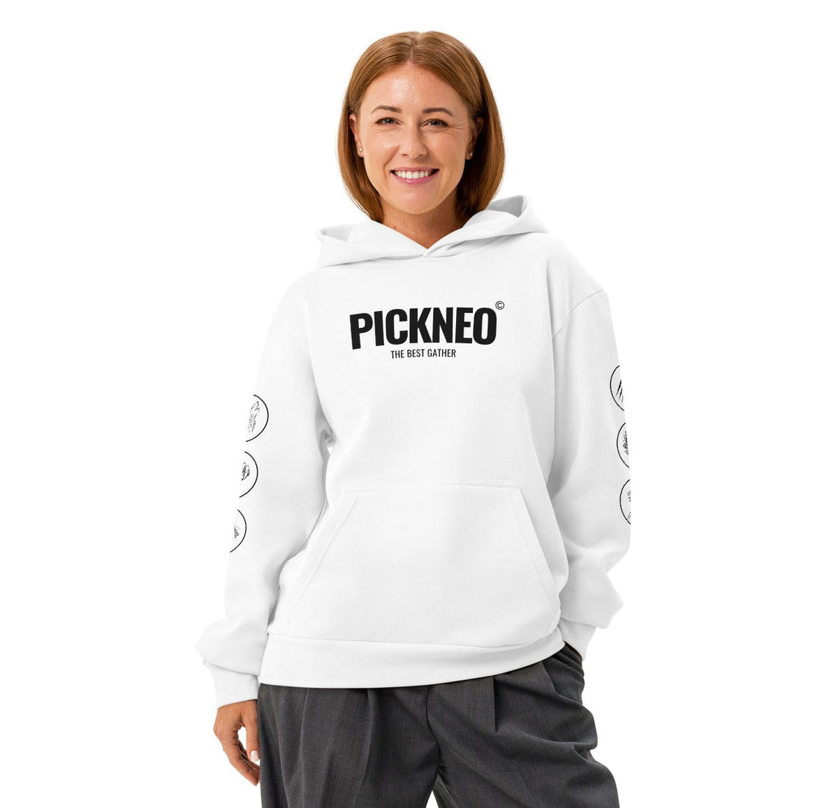 Hoodie Blanco "BEST GATHER" Unisex (420g)