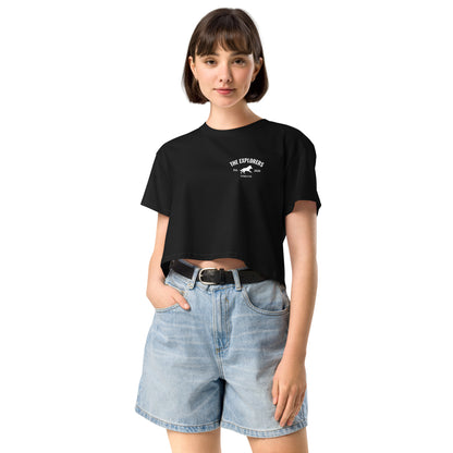 Crop Top Negro "EXPLORERS" (165g)