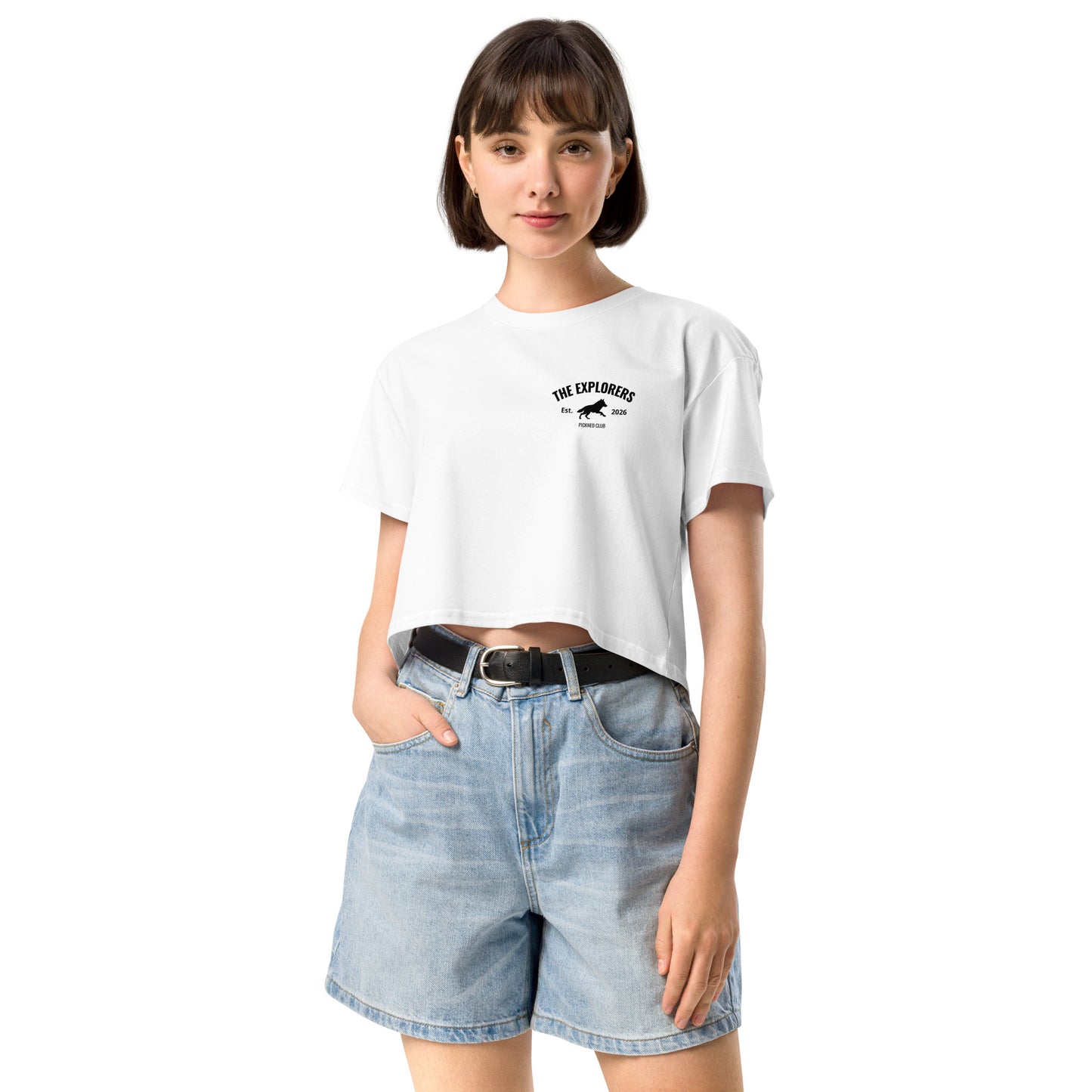 Crop Top Blanco "EXPLORERS" (165g)