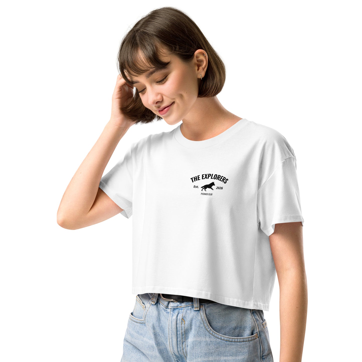 Crop Top Blanco "EXPLORERS" (165g)
